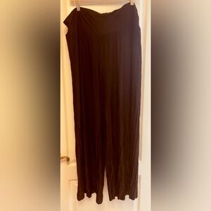 John Mark Crinkled Wide Leg Raw Hem Flowy Travel Loganlook Black Size xl